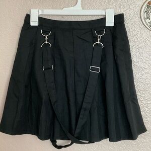 Hot Topic Black Skater Skirt with Silver Accents